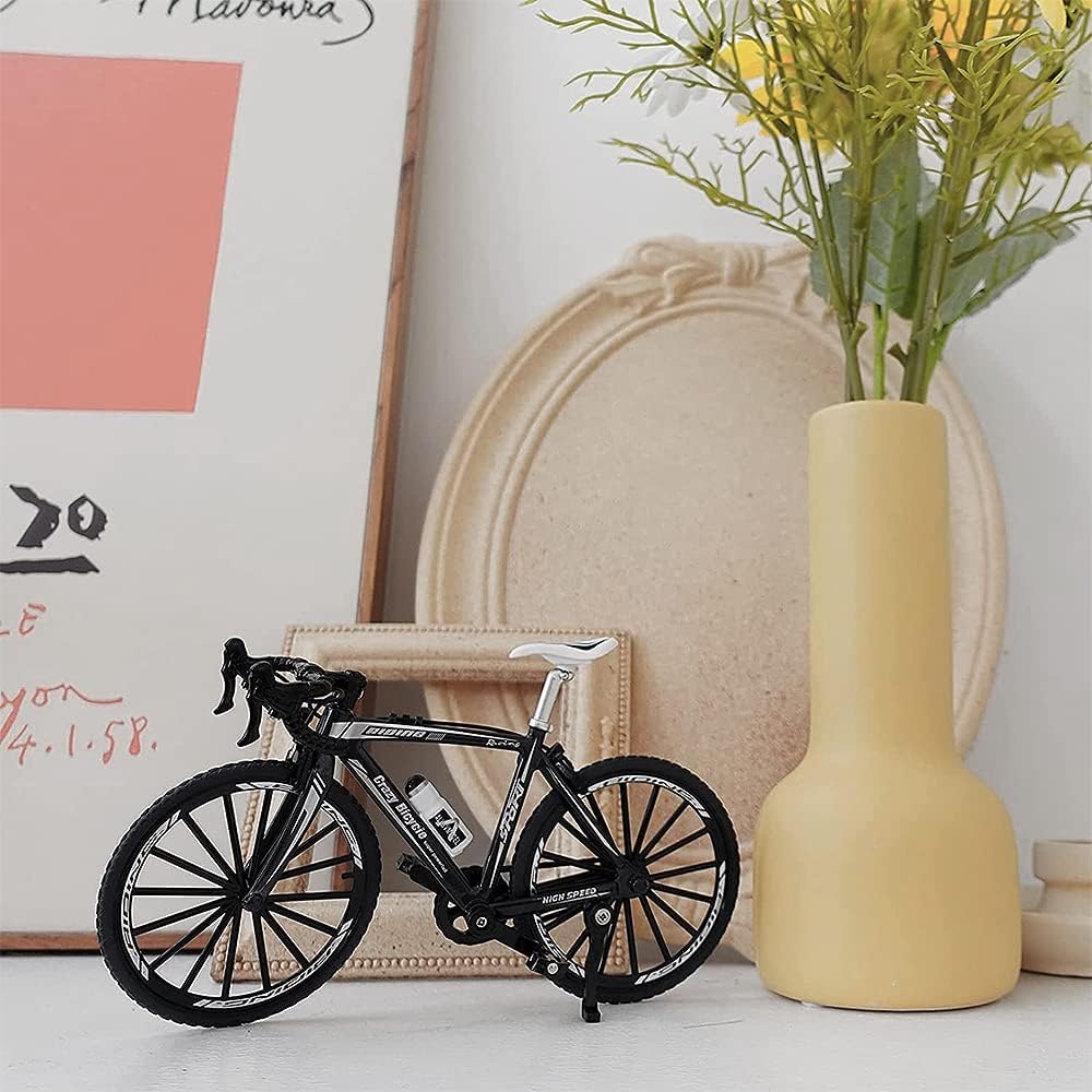 Dita modello di bicicletta, mini bici da mountain bike, giocattolo in miniatura, collezione decorativa, per ufficio, casa, club, lezioni (nero)