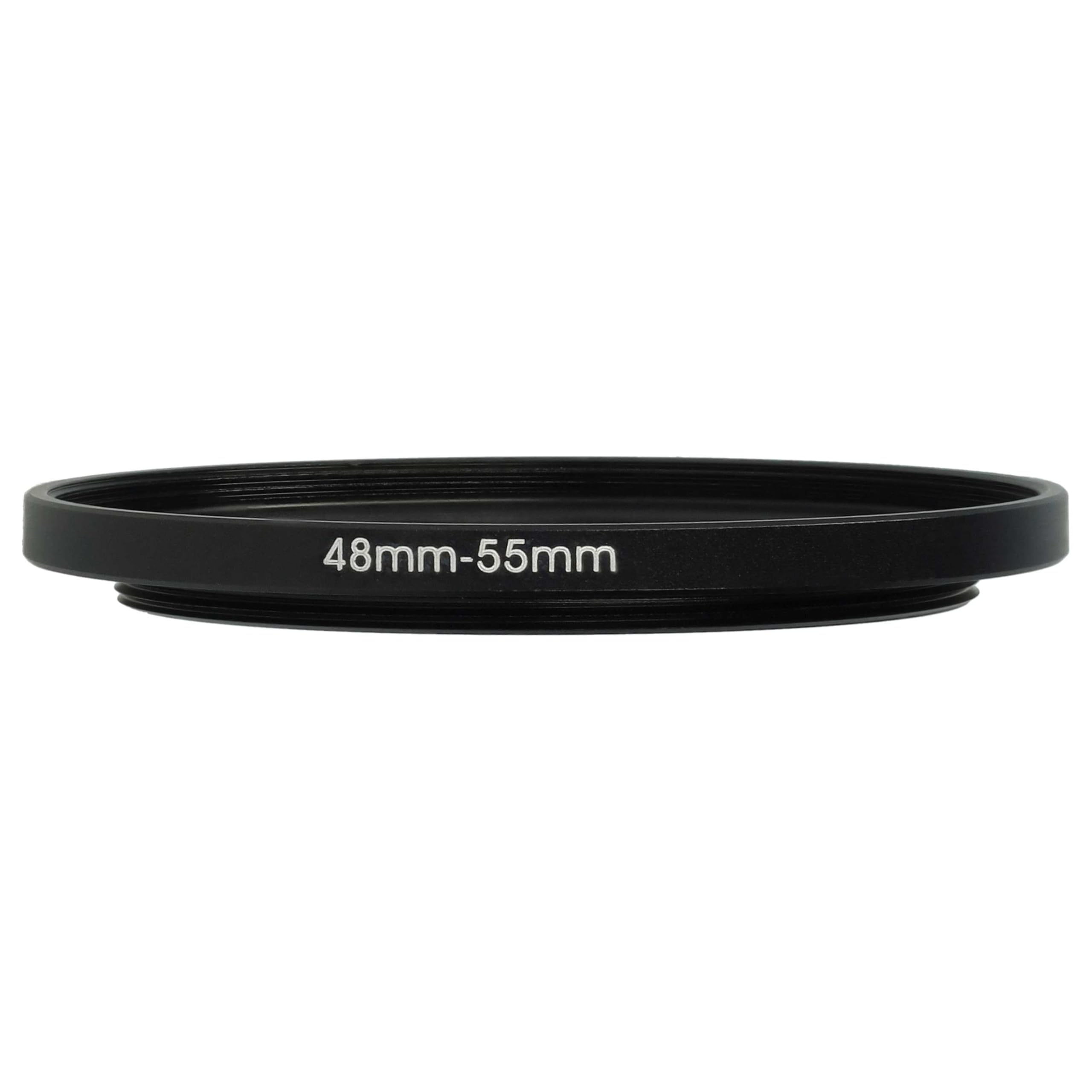 vhbw Bague d'adaptation de Filtre Step-Up de 48 mm vers 55 mm pour Objectif d'appareil Photo - Adaptateur, métal, Noir