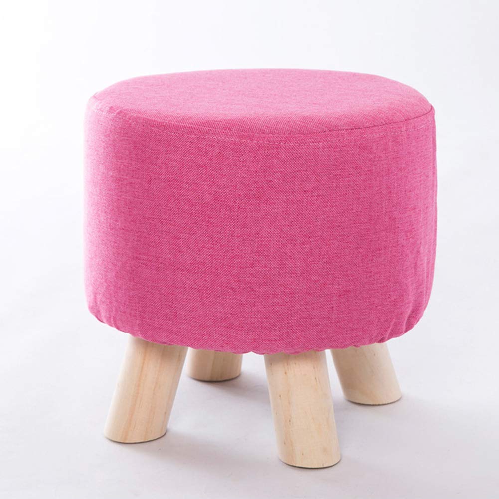 Pouf Repose-Pieds Cube Soulagement Dos et Jambes en Lin Rose