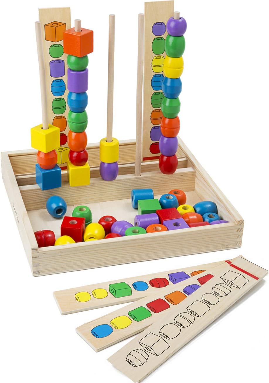 Melissa & Doug Bead Sequencing Set & 1 Scratch Art Mini-Pad Bundle (00570)