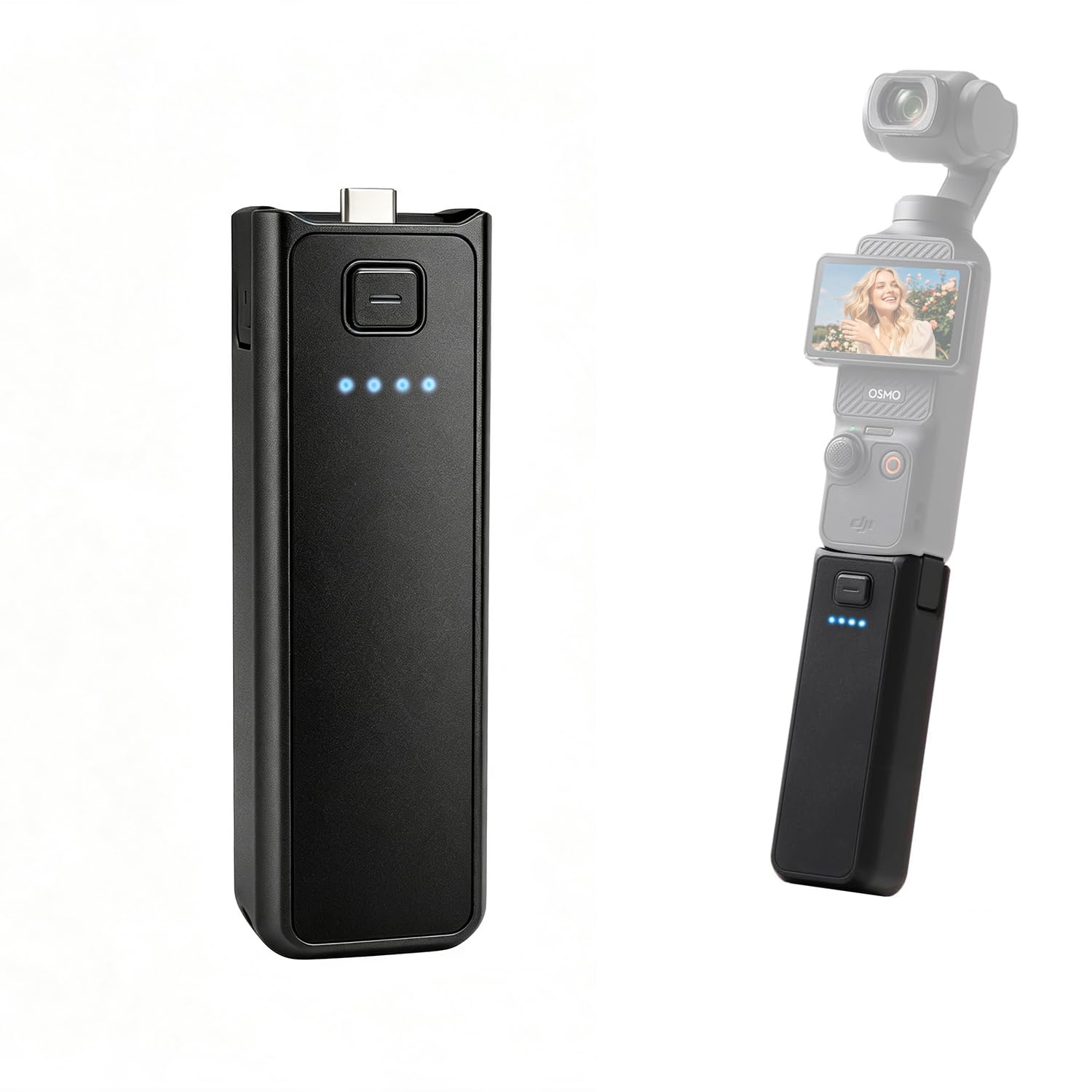 Suptig Uchwyt Uchwyt Ładowarka do akumulatora kompatybilna z DJI Pocket 3, Gopro, Insta 360, Akaso, Telefon, Aparat Cyfrowy