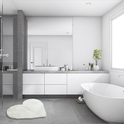 Miniatura 4 de Scceatti Alfombra ultra suave copetuda de 20 x 16 pulgadas, alfombra lavable para aula, alfombra con forma de corazón, alfombra de corazón para