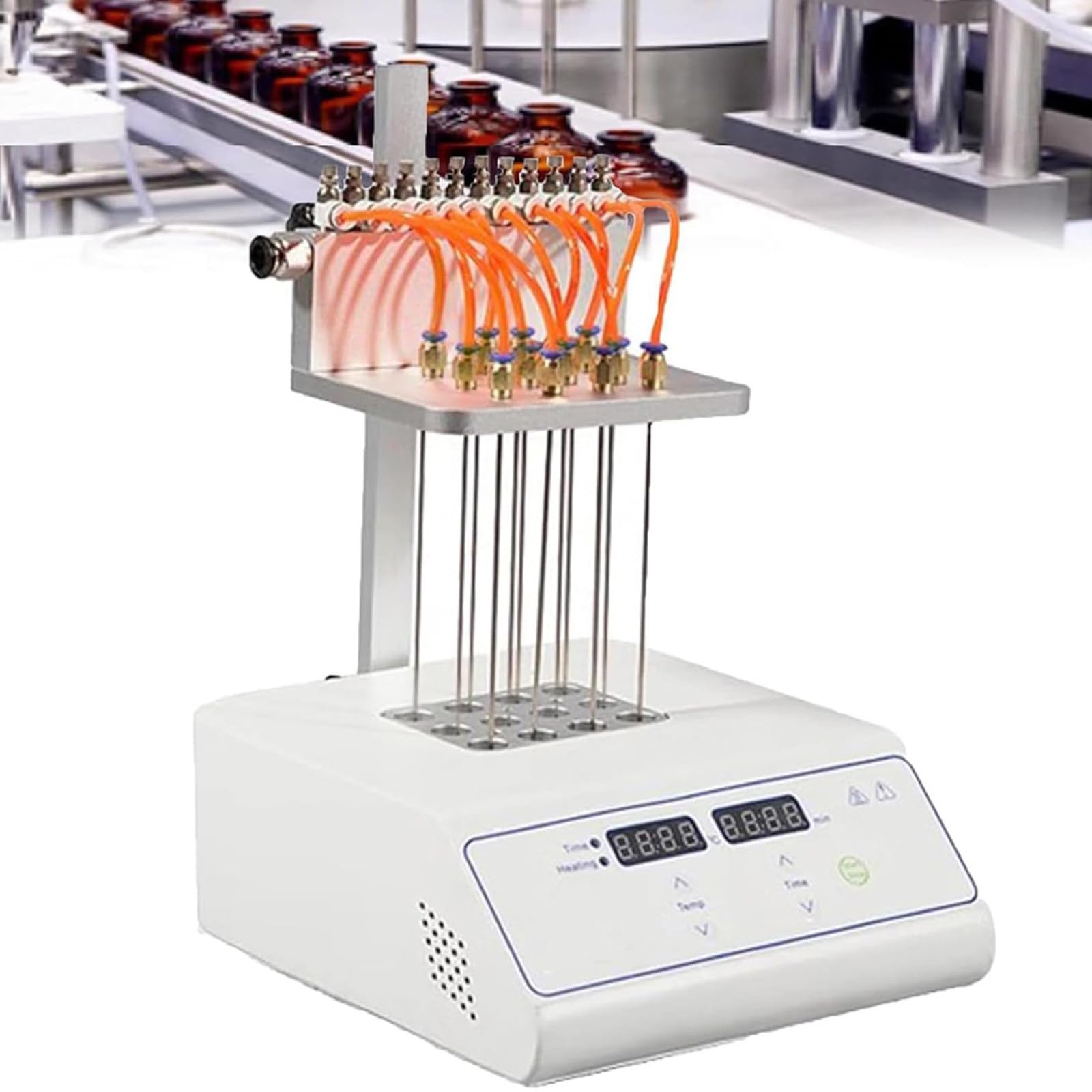 Evaporador de muestras de Laboratorio, concentrador de Purga de nitrógeno, Altura Ajustable, con Agujas de Gas, soplado a presión científica, análisis de Laboratorio. 12Holes