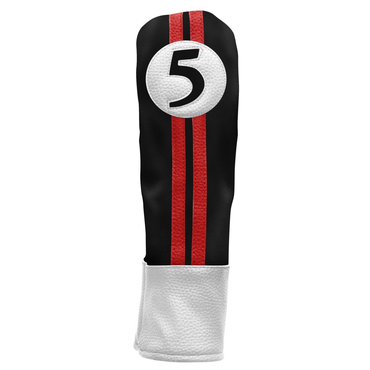 Sahara Retro Headcover for #5 Fairway Wood, Black/Red/White