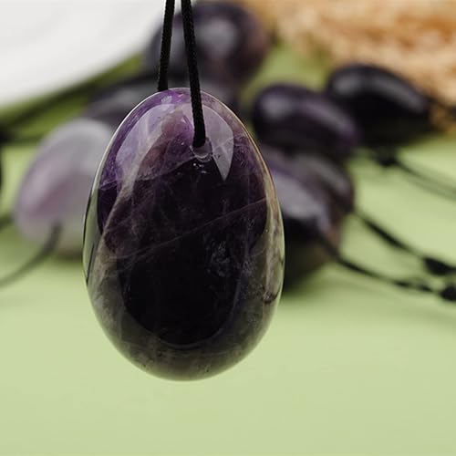 Miniatura 4 de Yoni - Juego de huevos para Kegel Jade Yoni Egg Kegel Ejercitador de Kegel Bolas perforadas de Masaje Tensado de Higiene Femenina 1 Amatista 0984in