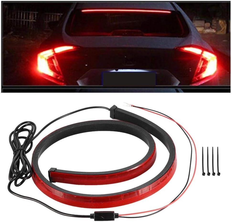 Qiilu Car High Mount Brake Light, Universal Rear High Position Stop Lights Strip