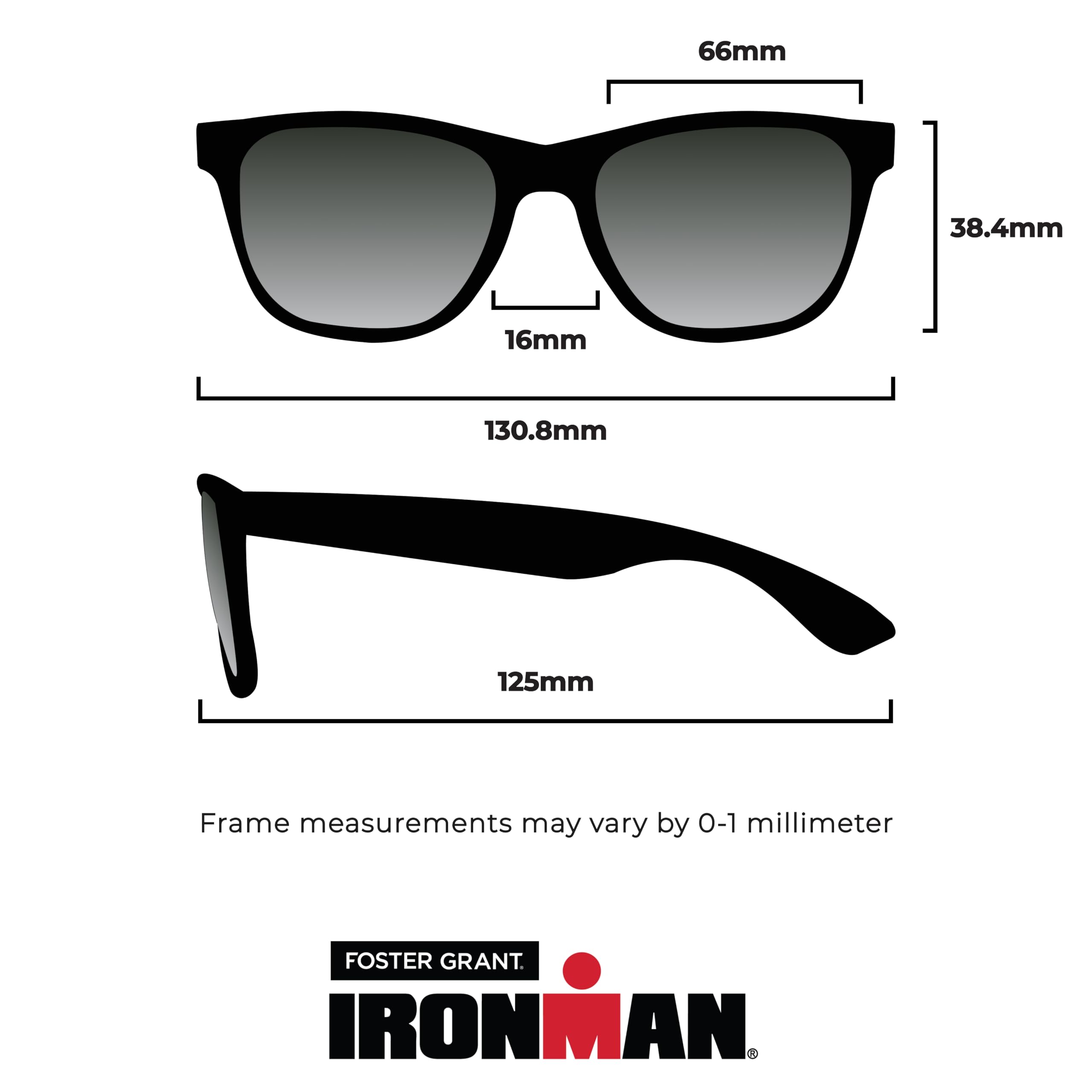 Ironman Dextro - Gafas de sol deportivas envolventes para hombre, color negro, 65 mm