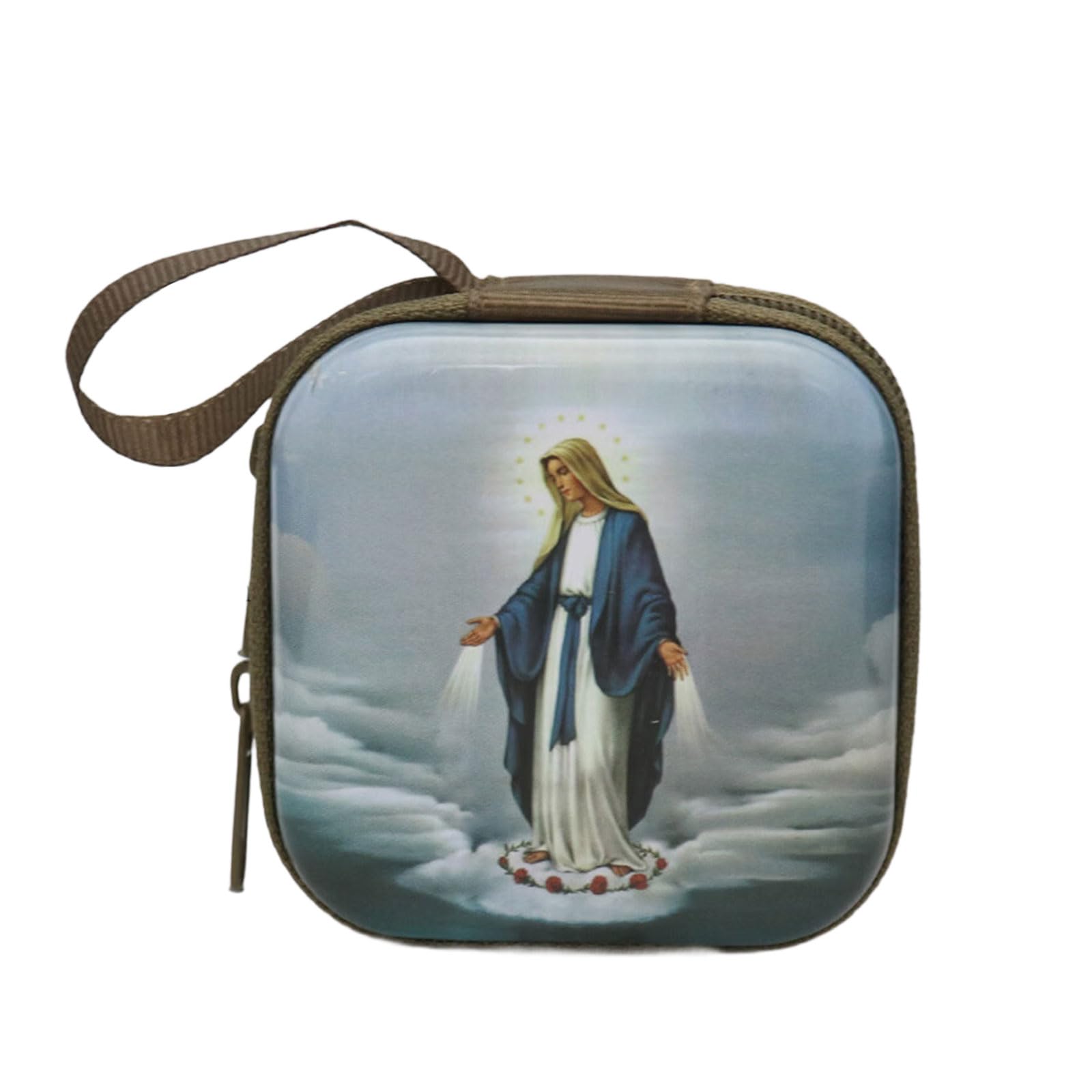 Beimus Catholic Rosary Pouches Religious Jewelry Storage Box Coin Purses Rosary Prayer Bag Religious Jewelry Storage Box Gift