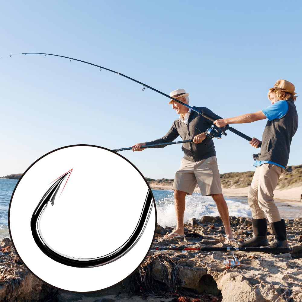500 Pezzi Ami da Pesca, Ami da Pesca in Acciaio al Carbonio con Scatola di Plastica, 10 Dimensioni Amo Pesca Spinato Ganci a Occhiello Adatto per la Pesca in Lago, in Fiume, in Mare