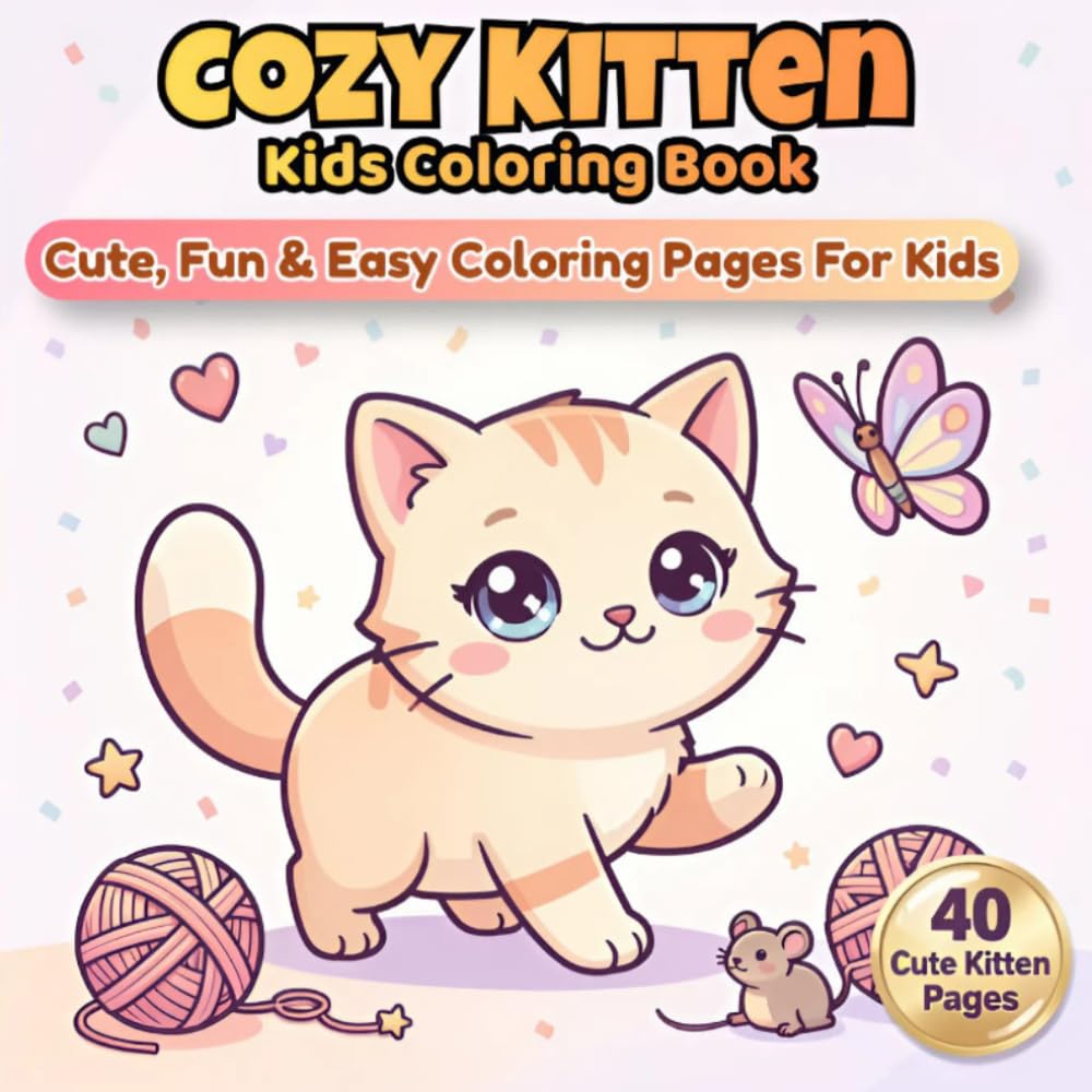 Cozy Kitten Coloring Book for Kids: The Cutest Kitten Coloring Adventure for Little Artists Ages 3–6 ! (Cute and Cozy Critters Coloring Book Series for Kids)