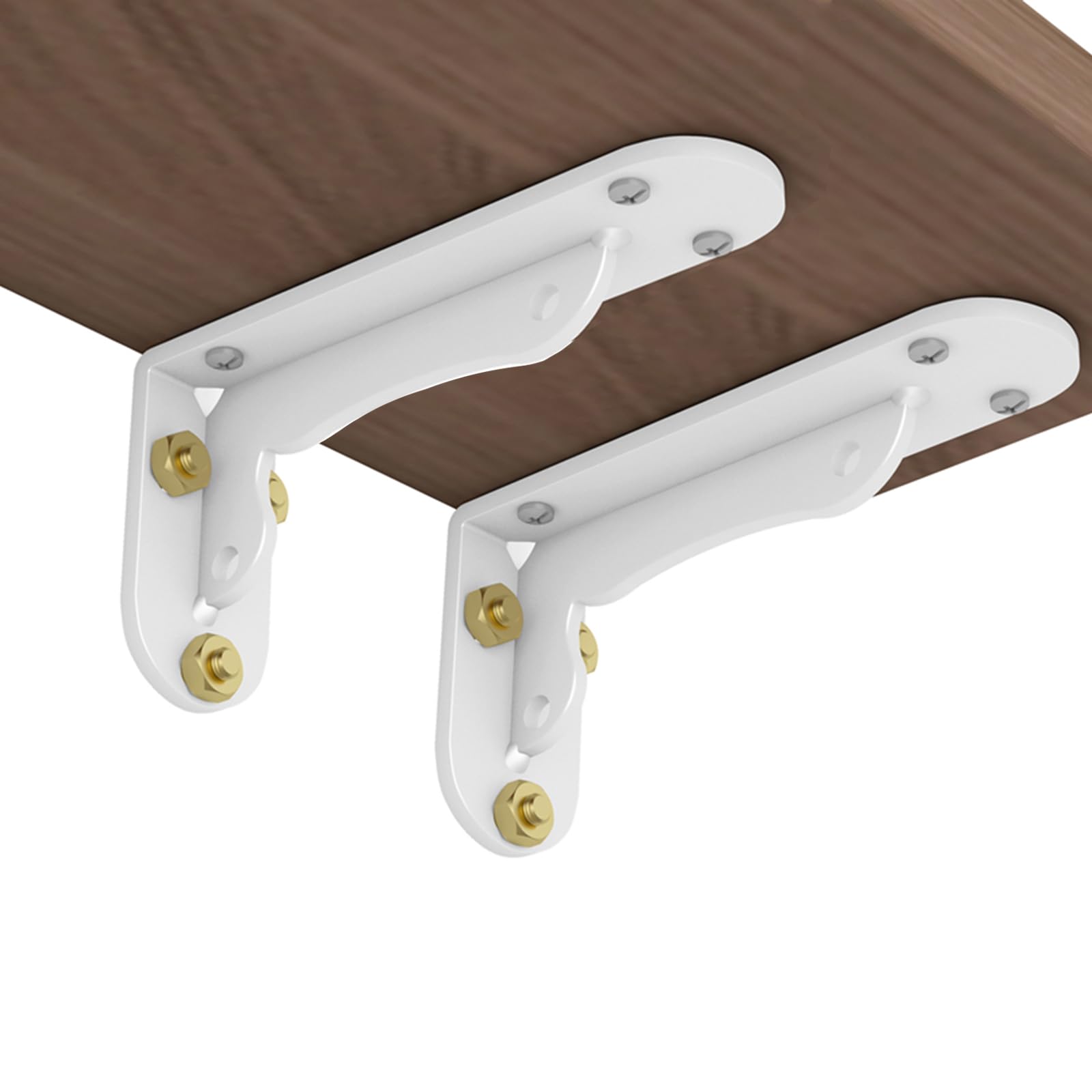 2x Staffe per Mensole da Parete,Staffa Triangolare Supporti per Mensole,Staffa per Mensola Pesanti,Reggimensola Ferro,per Libri Scaffale,Garage,Cucina,con Viti,Bianco (55cm x 15cm)