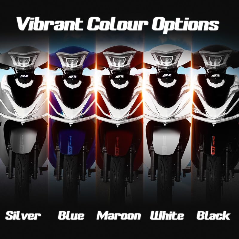 Image of 91EV Meraki Premium Low-Speed EV Scooter with 60V 32.9Ah Lead Acid Battery & Charger | Powerful BLDC Motor | 50-60km Range, LED Display & Tubeless Tires | No RTO & License | Remote Key | Silver