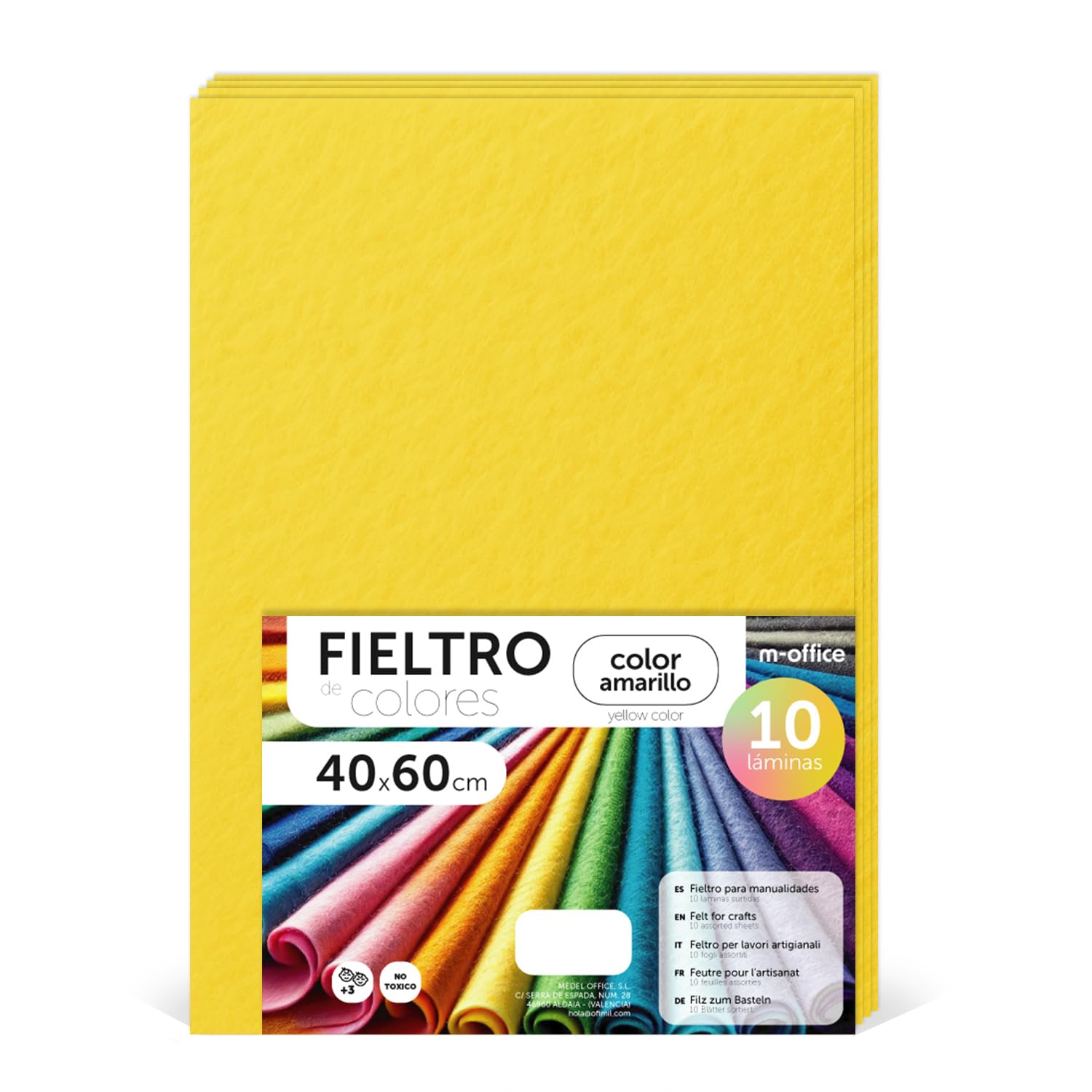 Fieltro para Manualidades, Fieltro de Colores, Suave y Flexible, Material para Costura, Telas Patchwork, Ideal para proyectos DIY, artesanía o decoración, 20x30cm - m-office (rojo, 10 uds) — view 187
