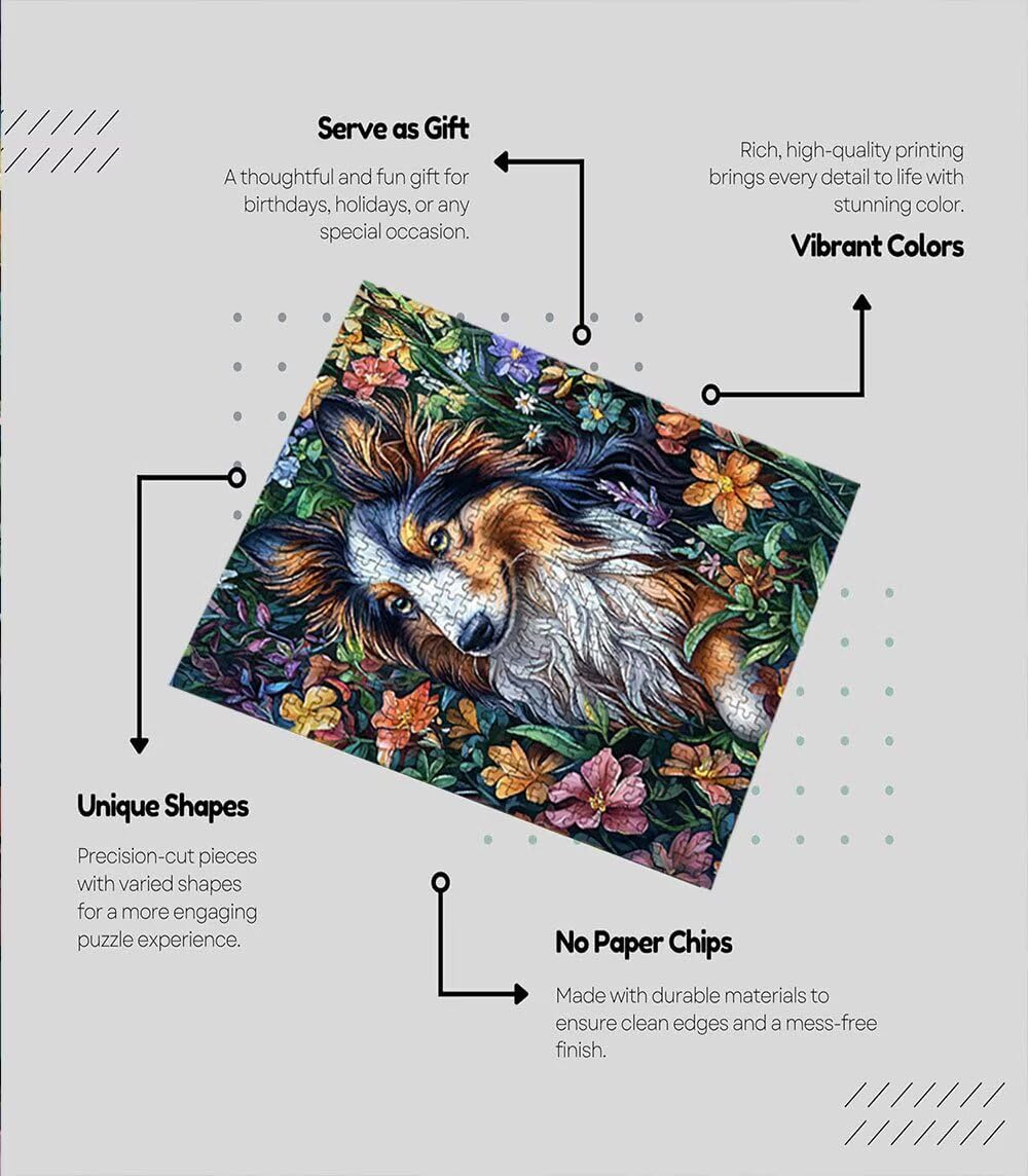 Puzzle dla psów 1000 sztuk, puzzle dla dorosłych, łamigłówki, wyzwanie dekoracja puzzli, rozrywka gra edukacyjna dla całej rodziny, na prezent dekoracja BXHZW7-401