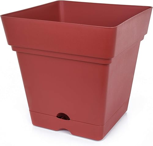 Miniatura 4 de Mintra Home Maceta de jardín con ruedas, grande (14.5 pulgadas de ancho x 15 pulgadas de alto), color fucsia, maceta colorida, maceta