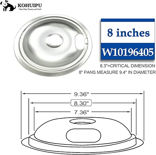 Miniatura 5 de Cubiertas para quemador de estufa eléctrica para Whirlpool W10278125 W10196405 W10196406