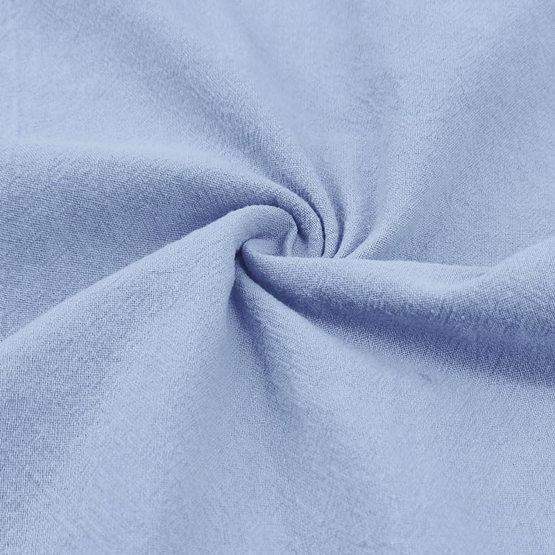 Men's Cotton-Linen Shirt - Short Sleeve Button Down Breathable Business Casual Shirt with Pocket for Vacations - Image 6