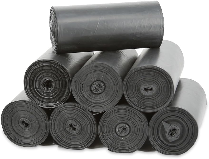 Zero Waste USA - Dog Waste Station Can Liners - 8 Roll of 25 bags - Standard Size 26" W x 33" L (10 gallons) - Heavy Duty, Thicker than competitors bags (1.1 mil) (200 Liners, Black)