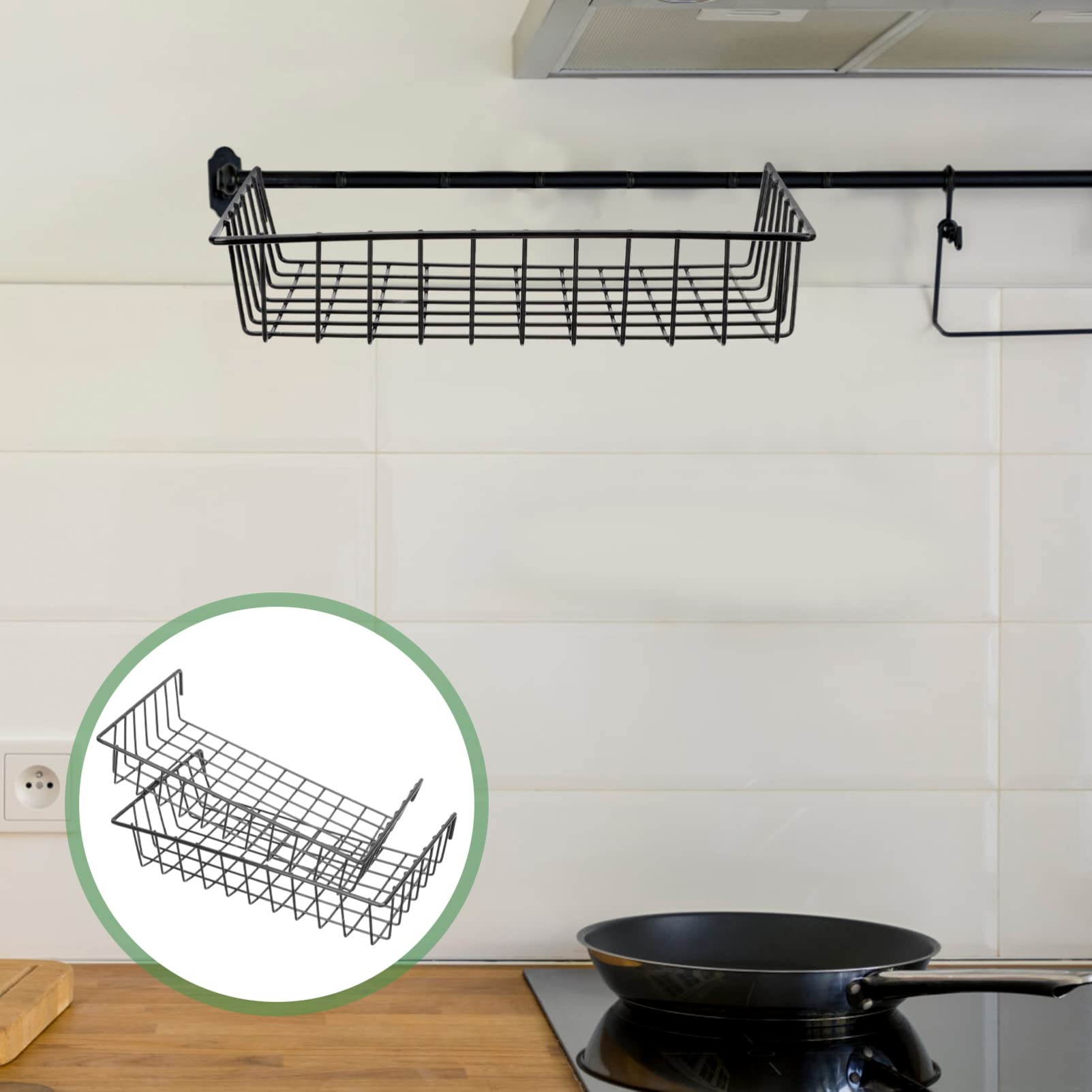 Alipis Hanging Baskets for Organizing Wall Storage Baskets Grid Wall Rack Storage for Boho Decor