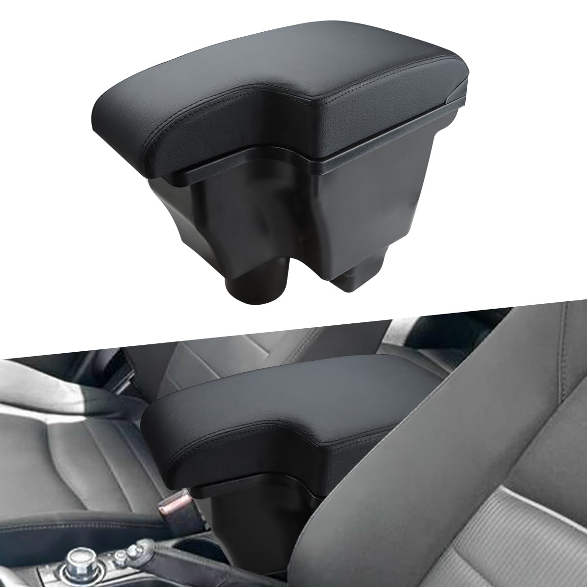 MARCHFA Armlehnen Für CX-3 Autozubehör Mittelarmlehne ohne USB-Ladeanschluss Mittelkonsole Zubehör Schwarz
