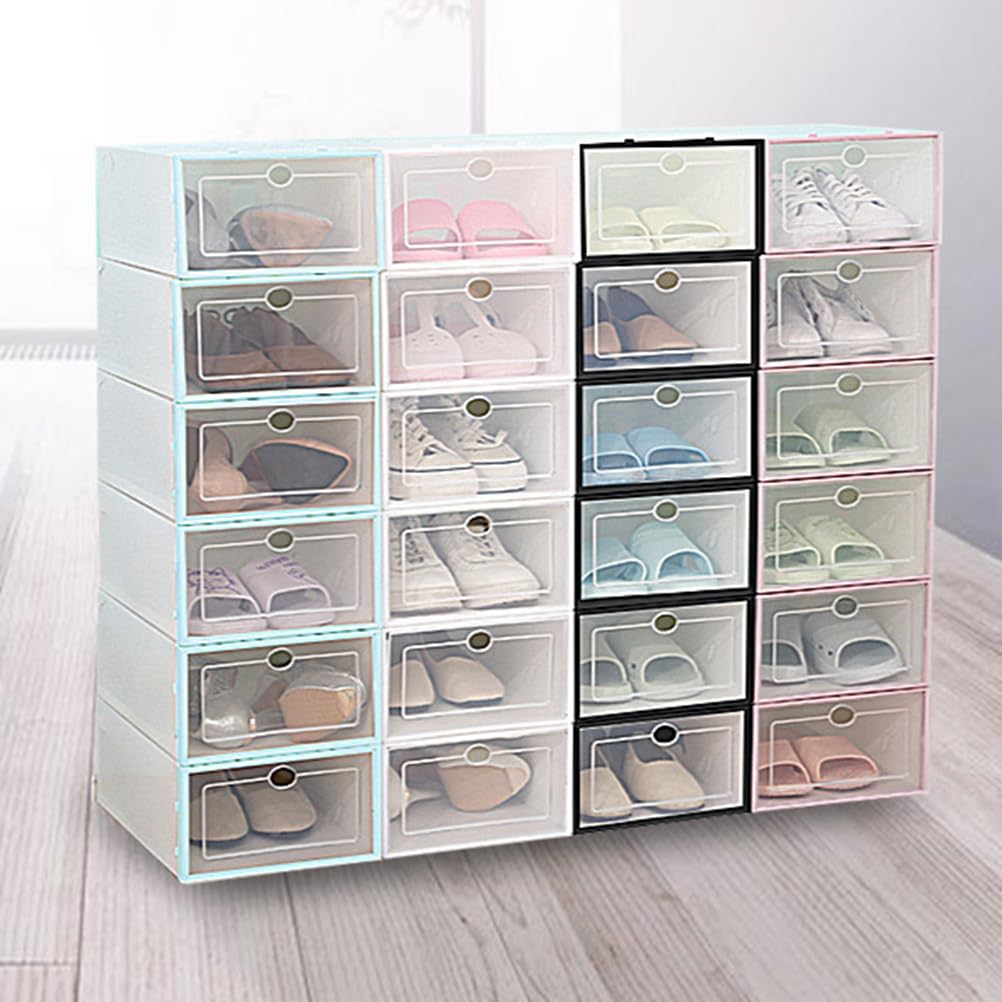 Scatole Da 6 Pezzi Contenitori Per Scarpe Contenitore Per Scarpe Scarpiere Impilabili Cestino Porta Scarpe Uomini e Donne Pieghevole Scatola Di Immagazzinaggio