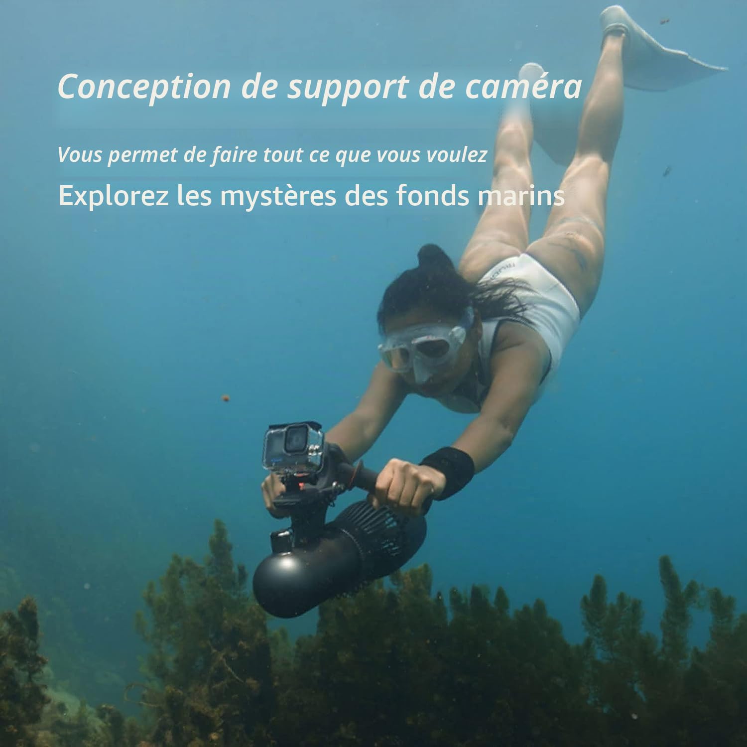 Trottinette sous-marine avec sac étanche 30 m, moteur RC Sup 500 W à 10 vitesses, profondeur de 40 m pour piscine, scooter de mer pour planche à jet,