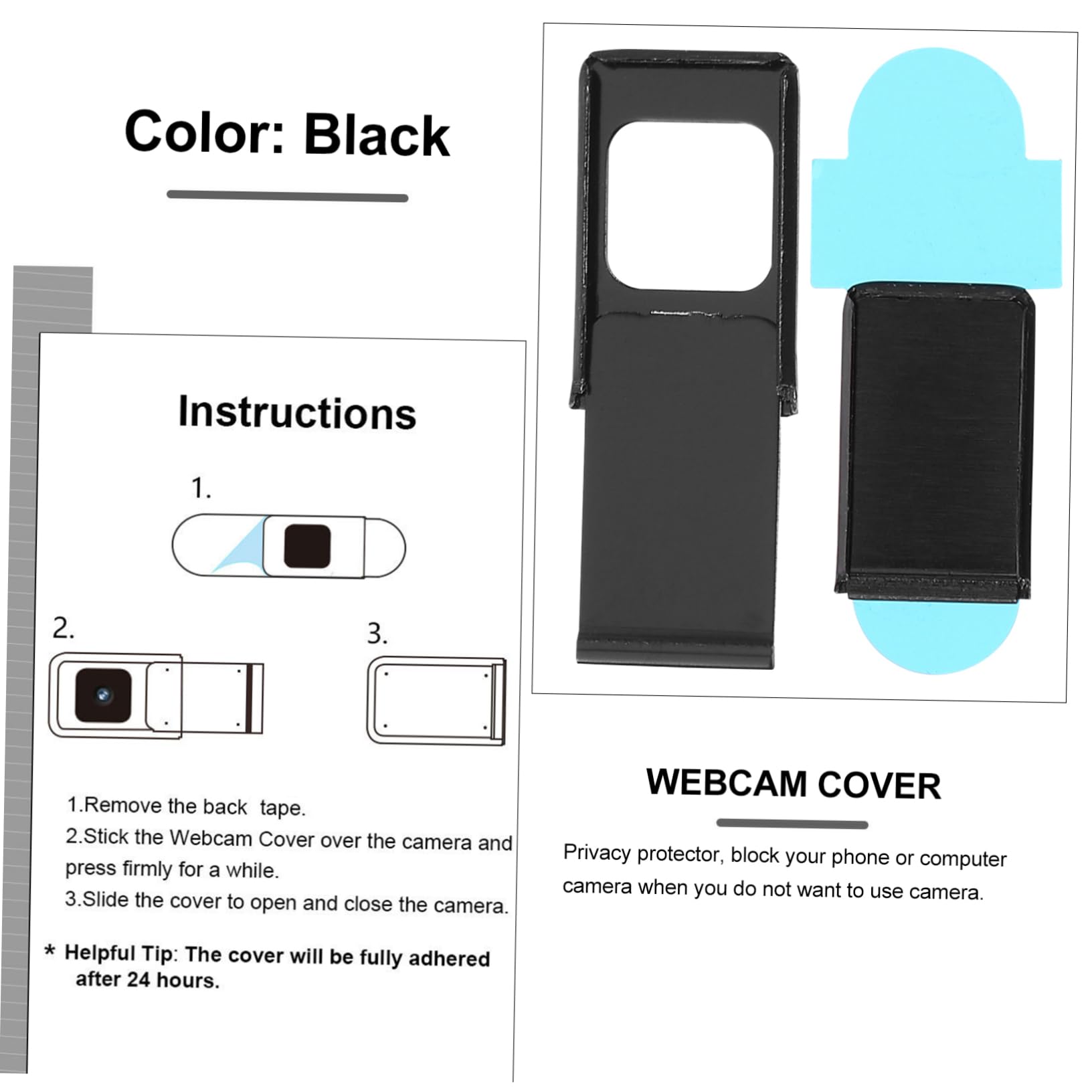 Uonlytech 10piezas Cubiertas Adhesivas para Webcam Deslizantes De Privacidad para Laptop Tablet y Móvil Protección Anti-Hacker Diseño Ultra Delgado y Fácil De Usar
