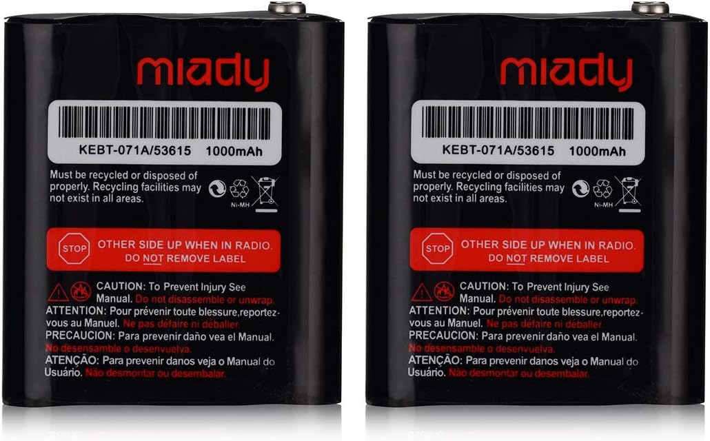 Miady Pack of 2 Two-Way Radio Rechargeable Batteries 3.6V 1000mAh for Talkabout Motorola 53615 KEBT-071A KEBT-071-B KEBT-071-C KEBT-071-D : Electronics