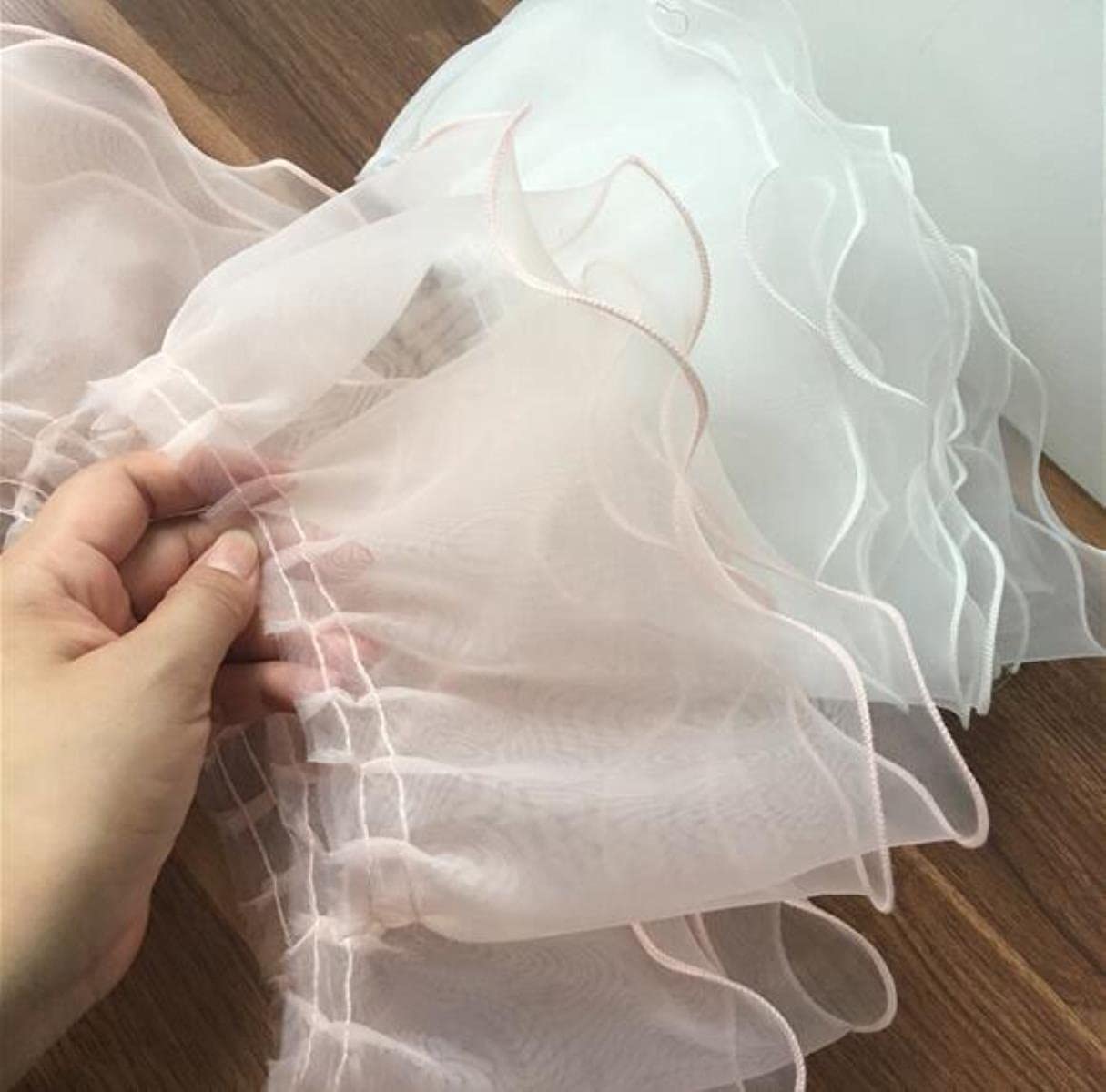 NICENEEDED Nastro In Chiffon di Tulle Plissettato, 10 metro