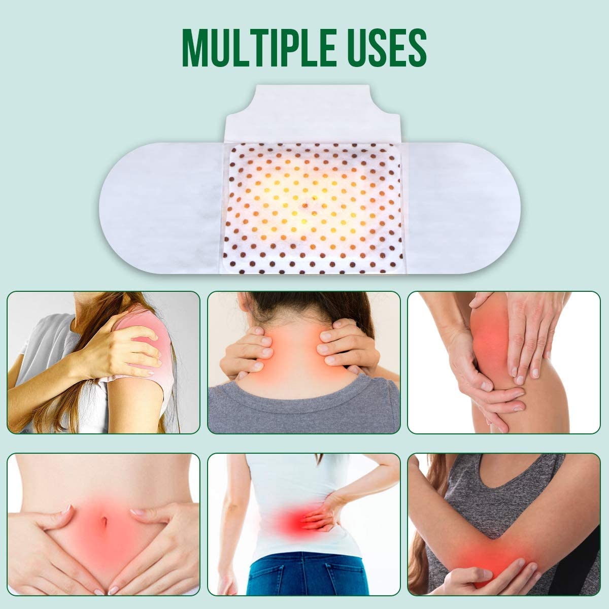 Magnova Menstrual Cramp Heating Patch 8 Packs, Period Pain Relief Heat Patch - 100% Natural Instant Pain Relief For Neck, Shoulders, Back, Self Heating Pad for Period Cramp & Lasts for 12 Hours, 1