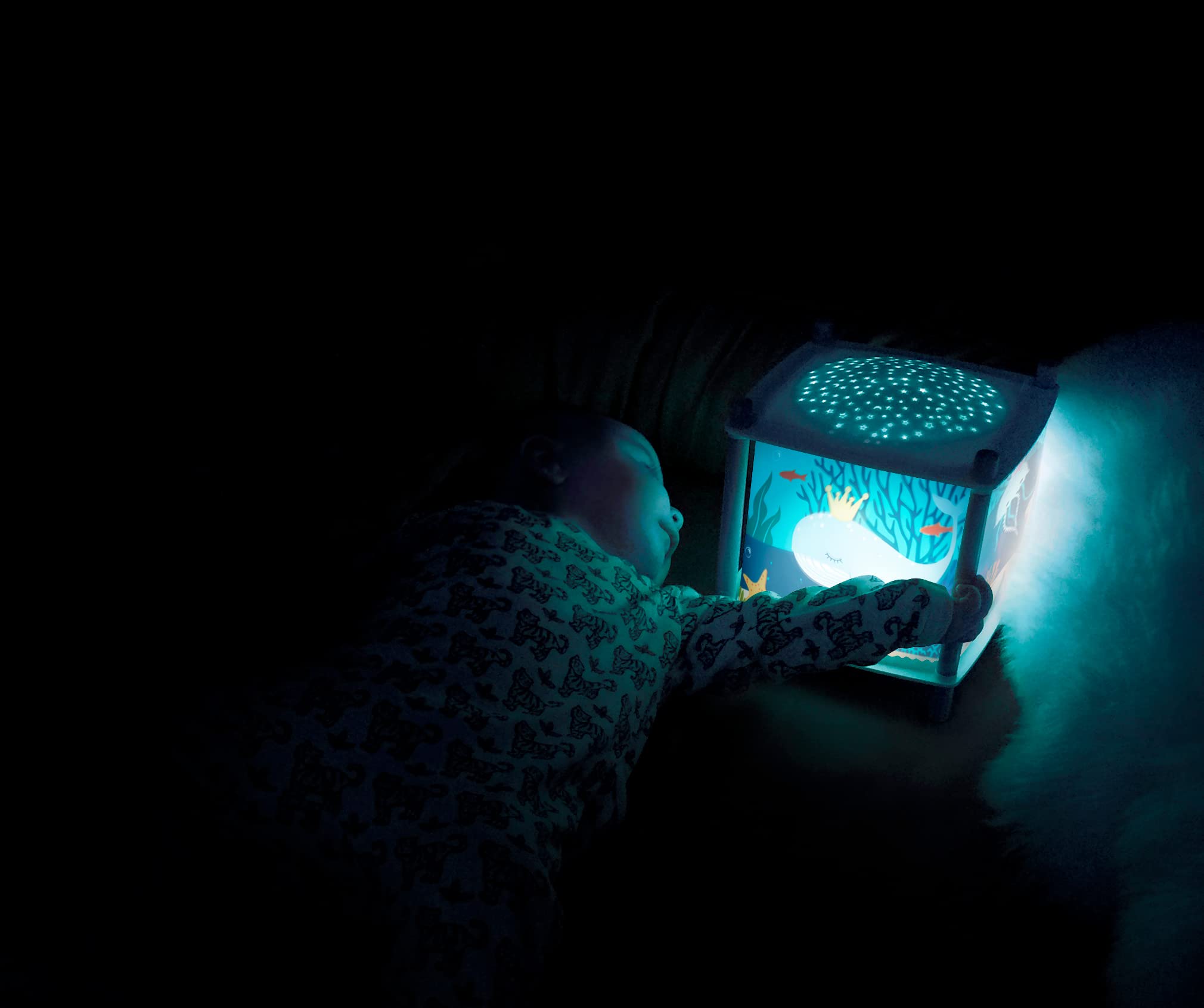 Trousselier 6260010 Magisches Nachtlicht mit Musik, Kinder Schlaflicht Ozean, Einschlafhilfe mit Schreidetektor, Laterne ReVOLUTION 2.0