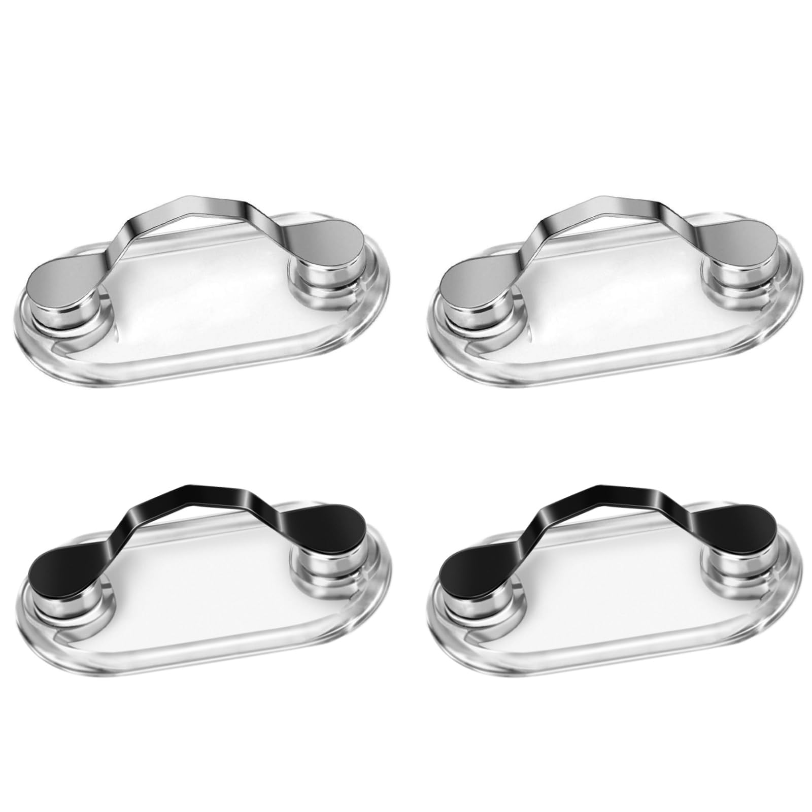 DBAILY Magnetic Glasses Holder, 4pcs ID Card Holder, Portable Magnetic Glasses Clip Name Badge Metal Can Be Attached to Clothing for Glasses, Sunglasses, Reading Glasses, Headphones