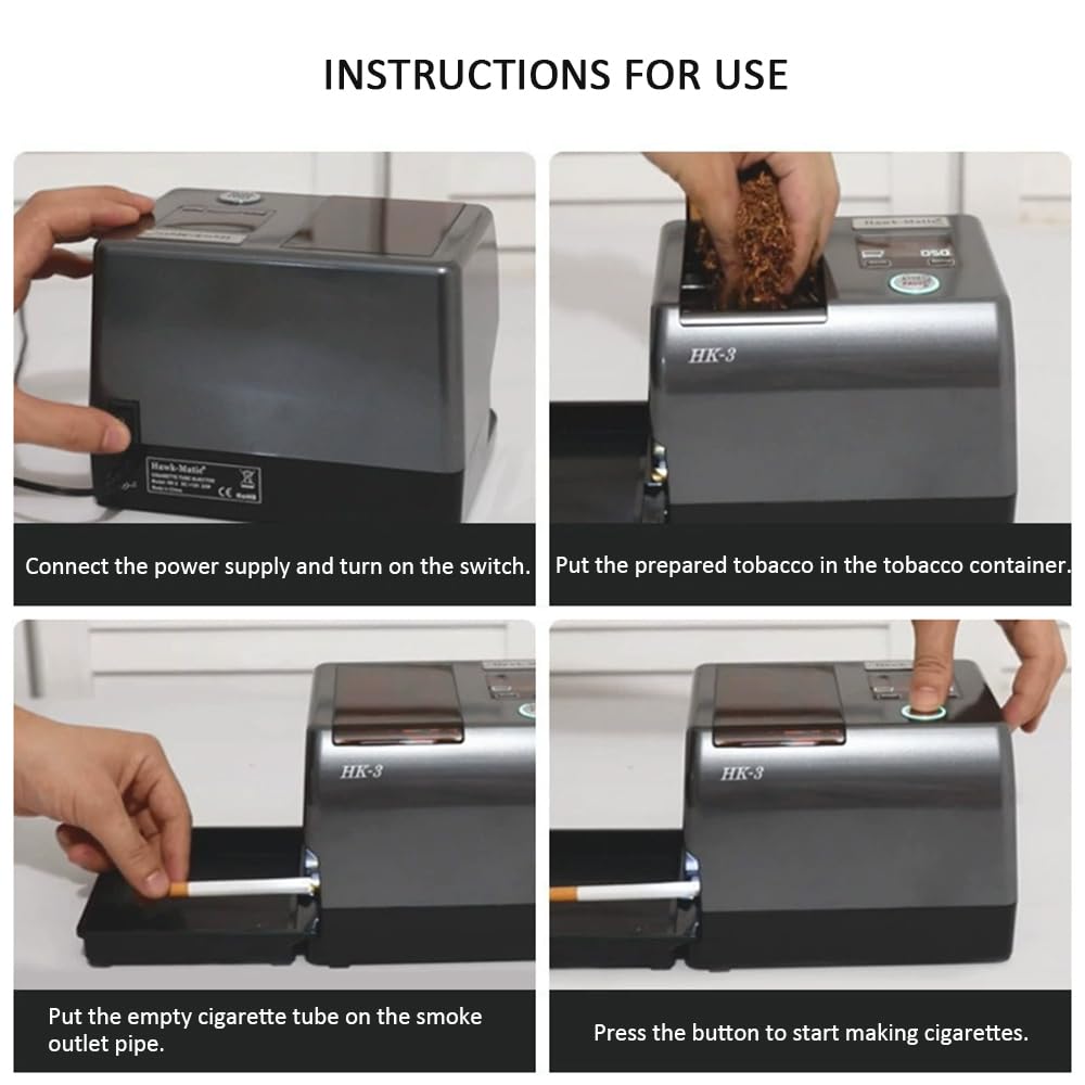 Máquina de Rellenar del Cigarrillo eléctrico Rodillo automático con la Cuenta automática de la exhibición del LCD, inyector del Tabaco,8.0mm Tube