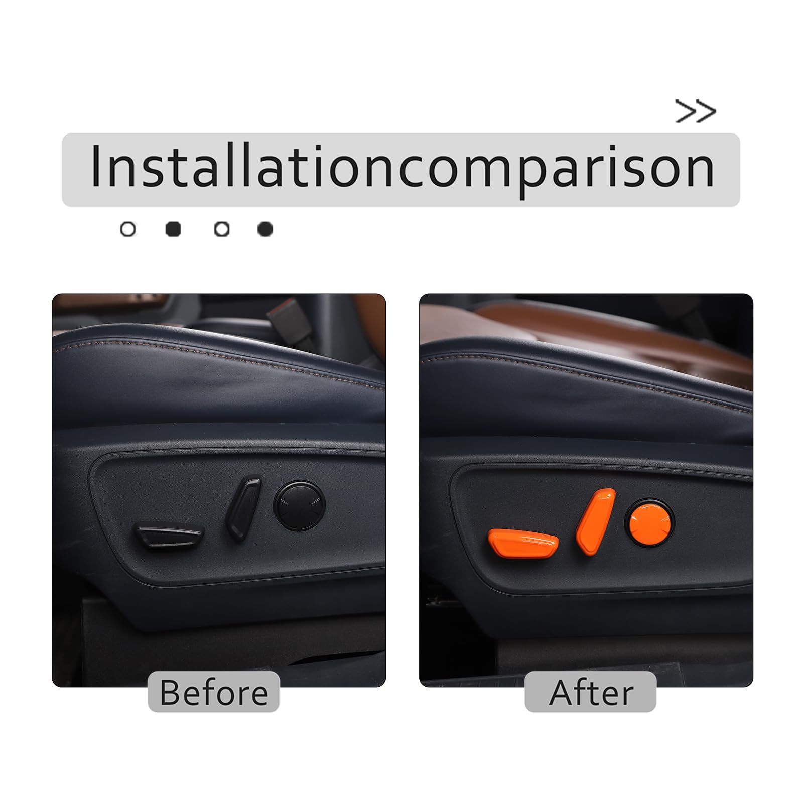 Lcojicep Car Seat Adjustment Button Switch Trim Cover Compatible with Ford Maverick 2022-2025?Car Styling Seat Adjustment Button Cover Sticker Car Interior Protection Accessories (Orange)