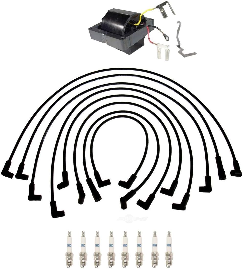 Ignition Wires 1 Coil 8 Spark Plugs Kit For Chevy K10 GMC