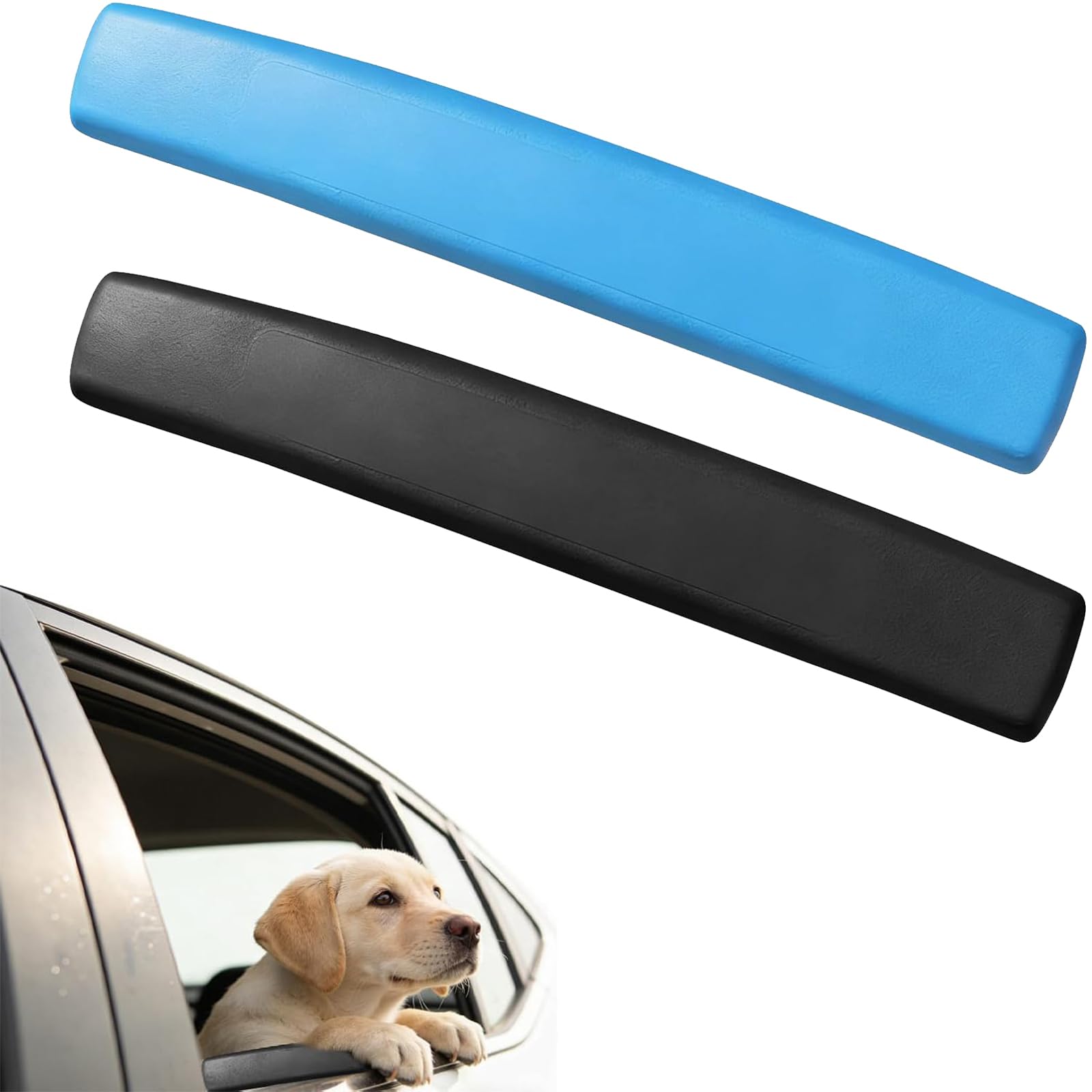 FYKTIK Dog Car Window Chin Rest Cushion, Soft Foam Pet Window Support Pad, Non Slip Dog Travel Accessory for Car, Neck Support Protector for Medium and Large Dogs, SUV Vehicle, Black+Blue