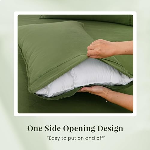 Miniatura 37 de S VICTORY SYMBOL 100% Organic Linen Pillowcases 20"x30" Set of 2,French Natural Flax Soft Durable Pillowshams Sandy Beige,Standard