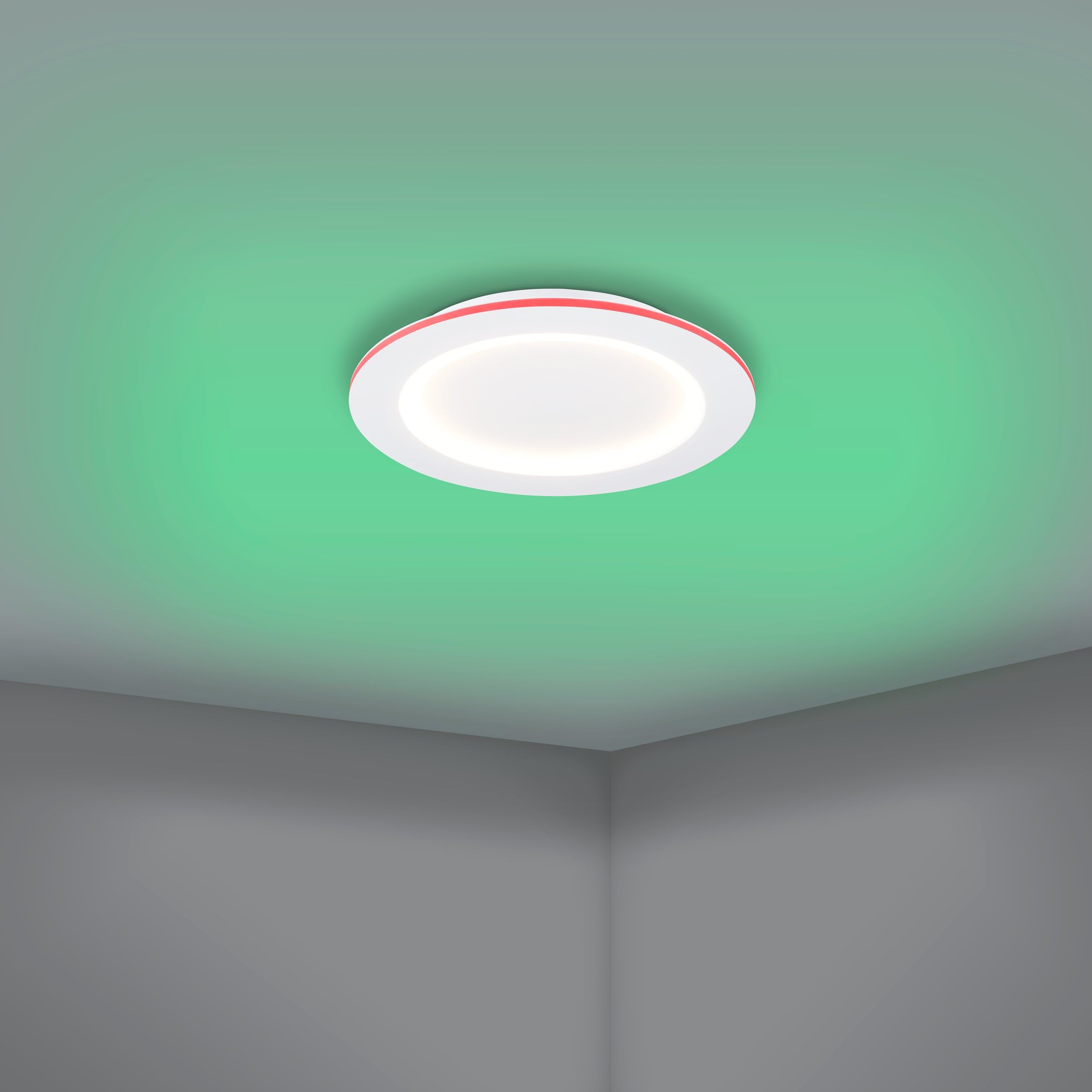 EGLO connect.z Smart Home LED Deckenleuchte Padrogiano-Z, ZigBee | App und Sprachsteuerung Alexa, warmweiß-kaltweiß, RGB Rahmen, dimmbare Metall Deckenlampe in Weiß, Ø 45 cm
