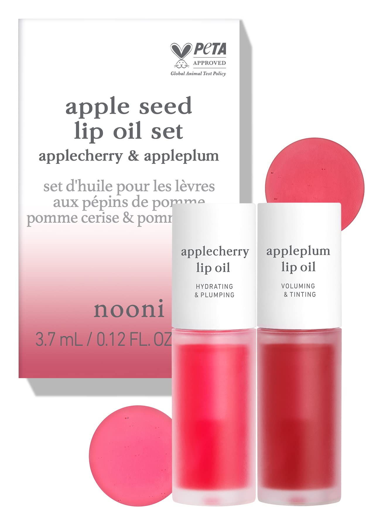Buy NOONI Appleseed Lip Oil Set Applecherry & Appleplum with Apple Seed Oil, Lip Oil Duo