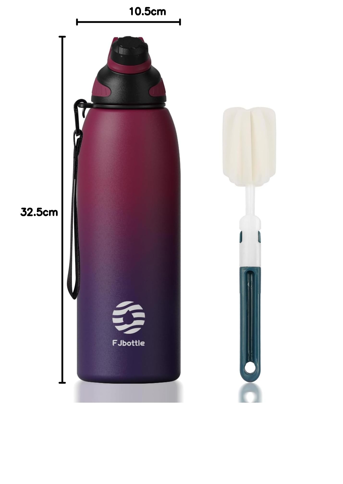 Fjbottle Borraccia Termica con Tappo magnetico 1500ML, Bottiglia Termica per Bambini - Senza BPA/Senza Perdite Borracce acciaio inox per Scuola, Sport, Palestra, Ciclismo