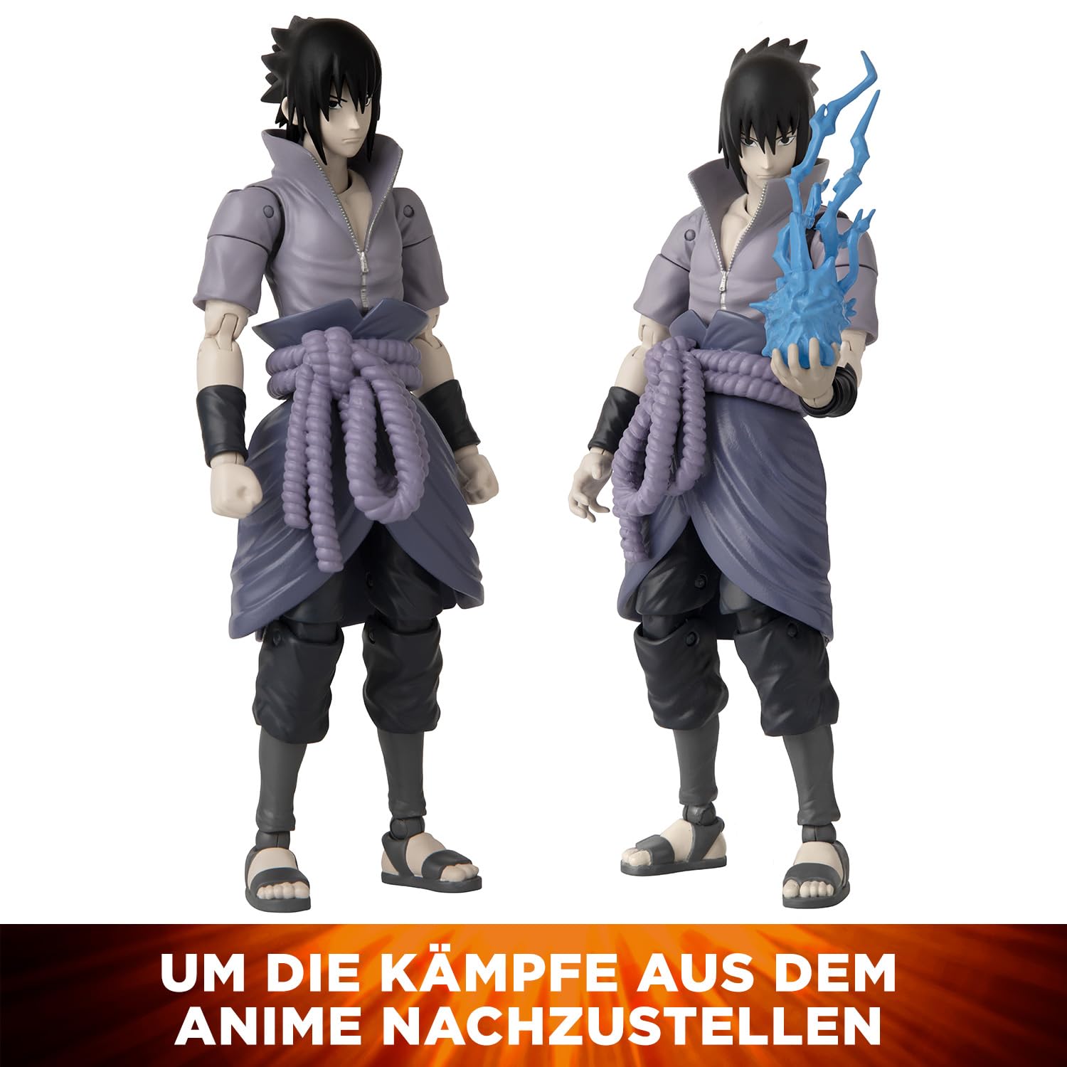 Bandai - Anime Heroes - Naruto Shippuden - Anime Heroes Figur 17 cm - Sasuke Uchiwa - Offizielle Naruto Lizenz - Gelenkige Sasuke-Figur - Manga Actionfigur - Spielzeug für Kinder ab 4 Jahren - 36902