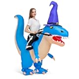 Adult Inflatable Dinosaur Costume Blow Up Ride On T Rex Suit for Halloween Funny Dino Cosplay Outfit for Women Men Prehistoric Party Costume