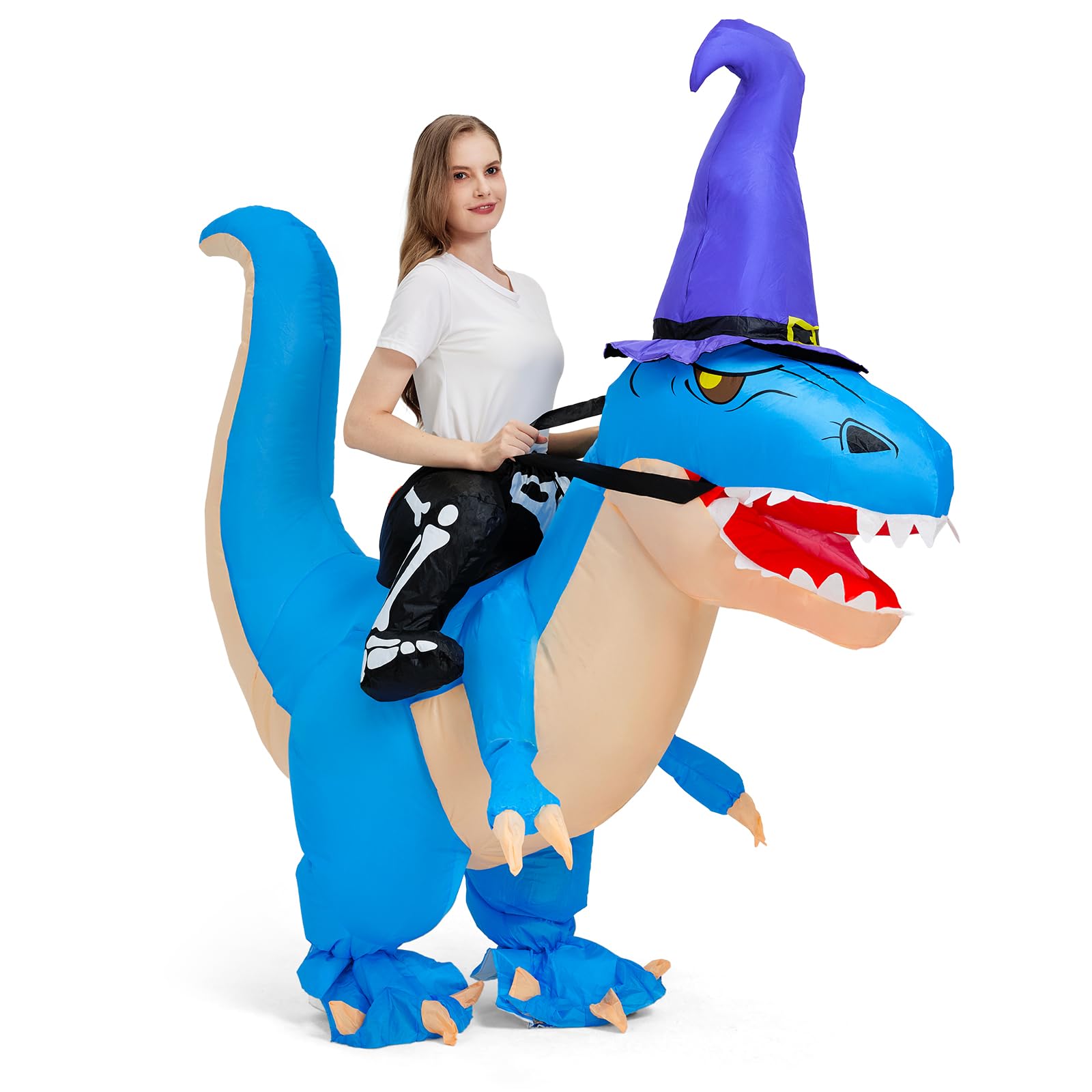 Dinosaur Costume for Adults, Inflatable Halloween Dinosaur Costume for Men and Women, Funny Dinosaur Outfit for Halloween Party, Cosplay