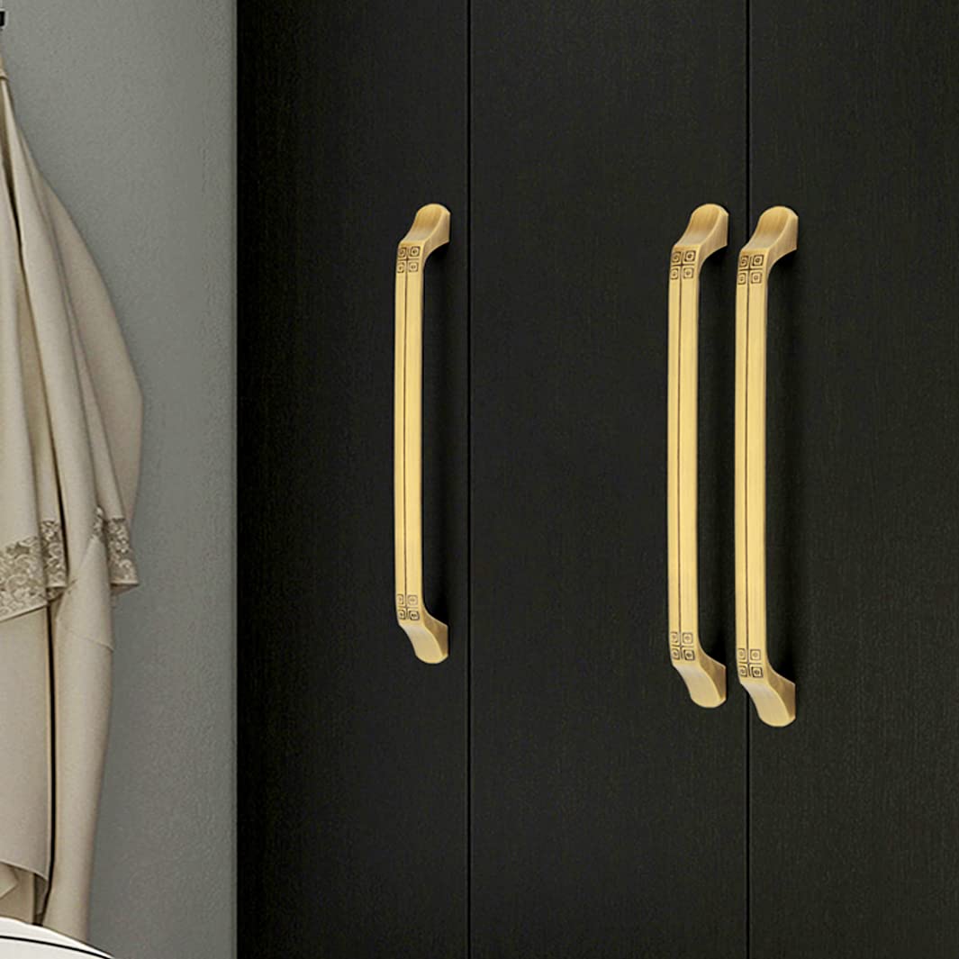 Tiradores de puertas, pomos de puertas de cocina, tiradores dorados for armarios, pomos de latón for cajones, 5 tamaños, 96 mm a 320 mm, paquete de 2 for muebles de armario de cocina (128 mm) ( Size :