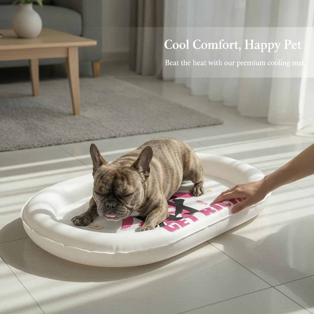 Tapis Rafraîchissant pour, Ovale Fortune, M | Matériau plastique, Tapis fraîcheur, Journées ensoleillées, Pour les amis s bêtes