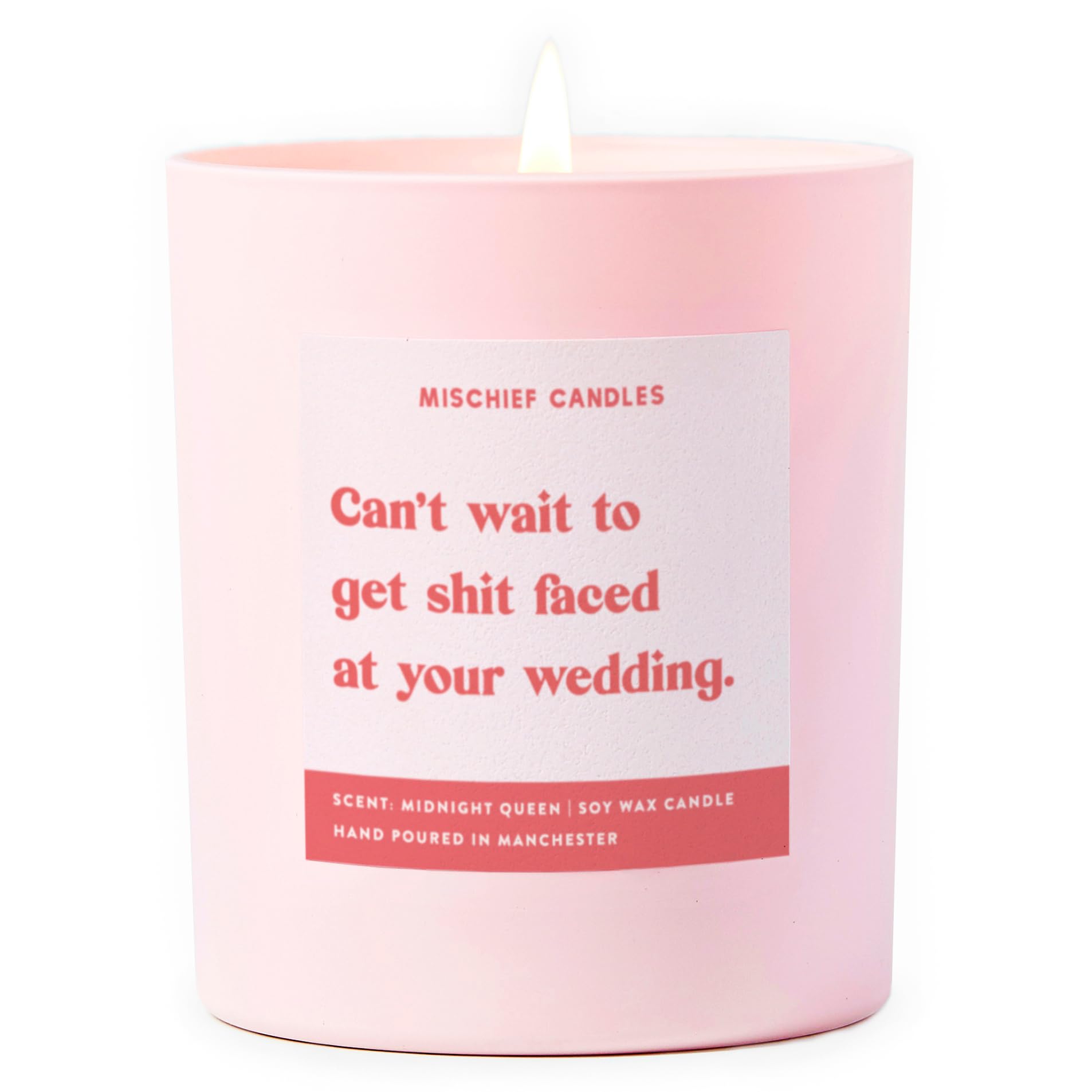 Funny Engaged Gift for Couple Gifts Engagement Scented Soy Wax Pink Candle (Can't Wait to Get S***Faced)