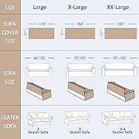 Vista 83 de VClife funda boho de sofá de felpilla para sofá seccional, funda antideslizante para sofá de 2 plazas, protector para mascotas con borlas, funda