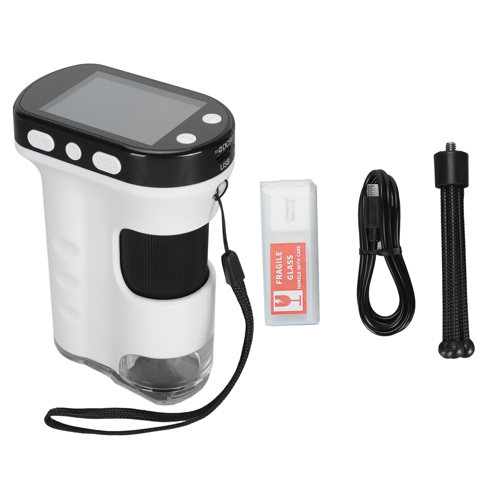 Microscopio Digital para Niños Mini Cámara de Bolsillo Microscopio Digital Portátil 1080P 30 con 2 Portaobjetos de Muestras para Aventuras Al Aire Libre