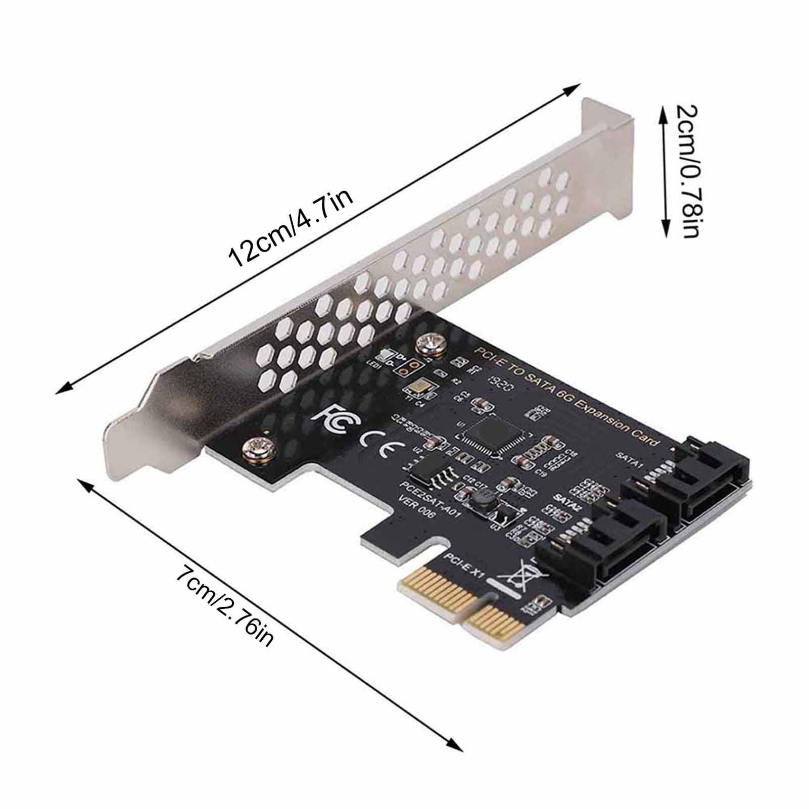 2-portowa Karta Rozszerzeń Pci Express, Karty Rozszerzeń SATA III 6 Gb/S, 6 GBPS, Karty PCI-E Plug And Play dla Dużej Obudowy/Małej Obudowy