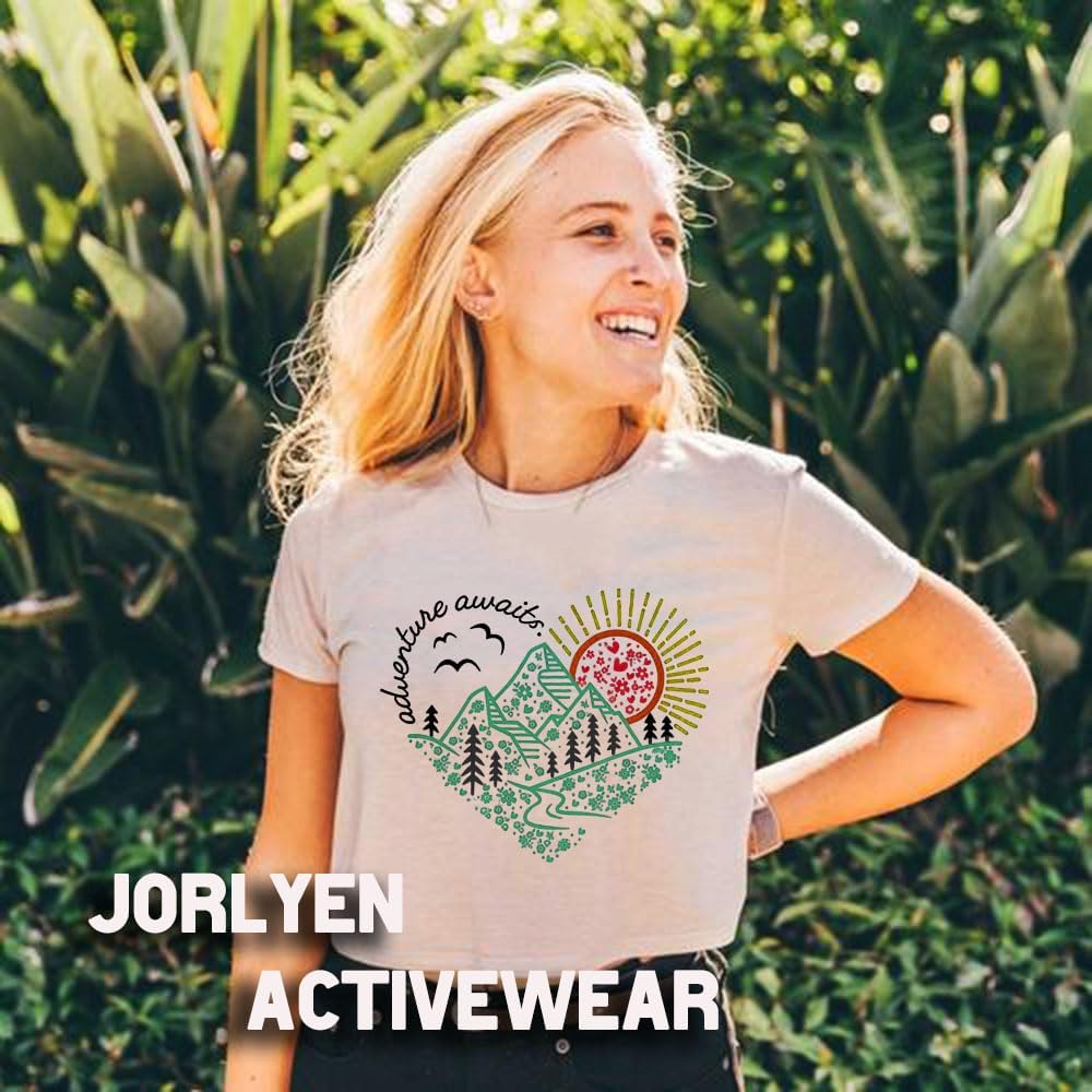 Jorlyen Women Adventure Awaits Outdoor Shirt Nature Hike Lake Life Outfit image 5